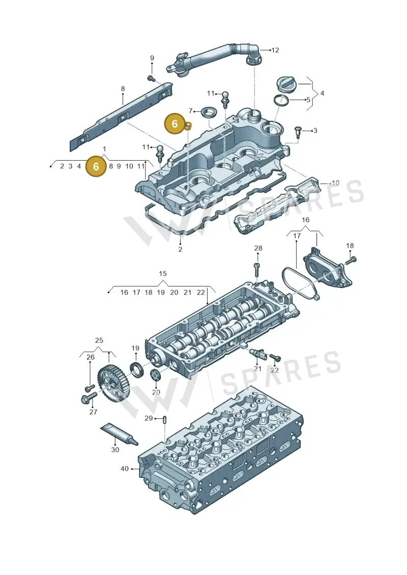 04L103631A — Audi A5 Limo 2.0 (2024-) diagram fys103700, position 6