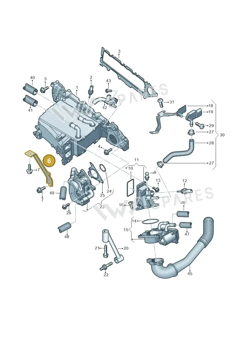 04L129723 — Audi A5 Cabrio 2.0 (2016-2018) diagram 848129500, position 6