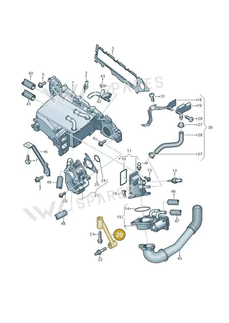 04L129723A — Audi A5 Cabrio 2.0 (2016-2018) diagram 848129500, position 20