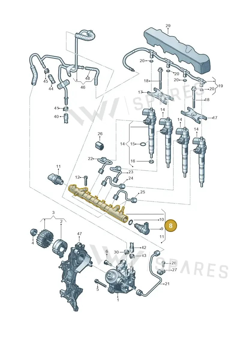 04L130089B — Audi A3 Sportback (2016-2020) diagram 745130400, position 8