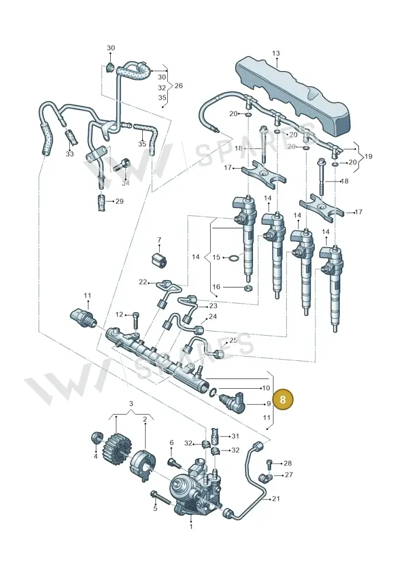 04L130089D — Audi A3 Cab. 1.4 (2013-2016) diagram 597130040, position 8