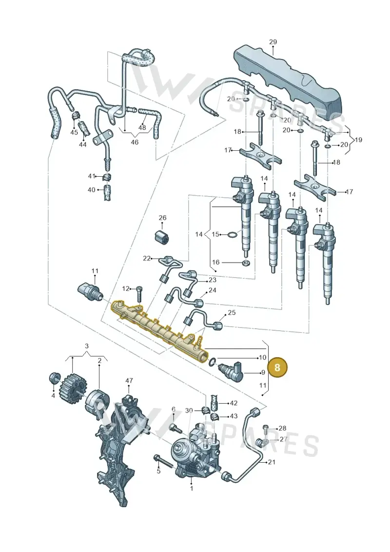 04L130089F — Audi A3 Sportback (2016-2020) diagram 745130400, position 8