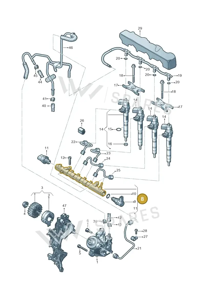 04L130089F — Audi Q2 2.0 TDI (2016-2018) diagram 803130300, position 8