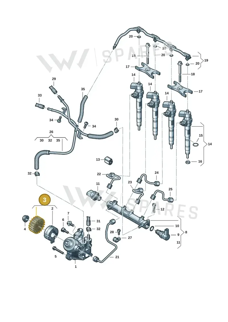 04L130101C — Audi A3 Sportback (2019-2021) diagram 2ka130010, position 3