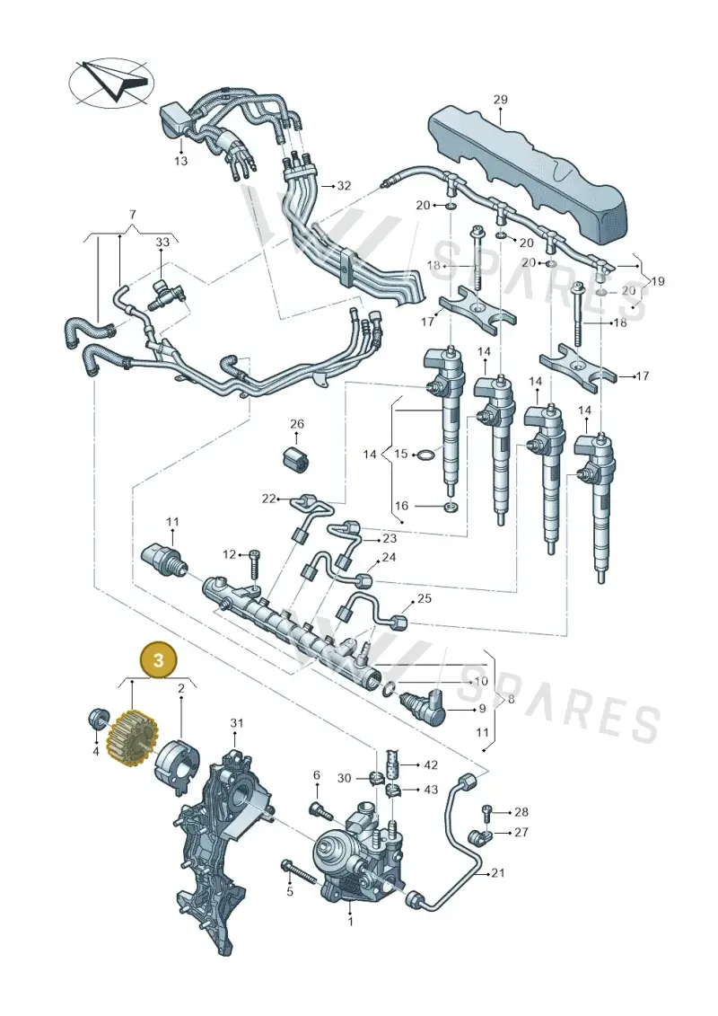 04L130101C — Audi A6 2.0 (2018-) diagram 430130600, position 3