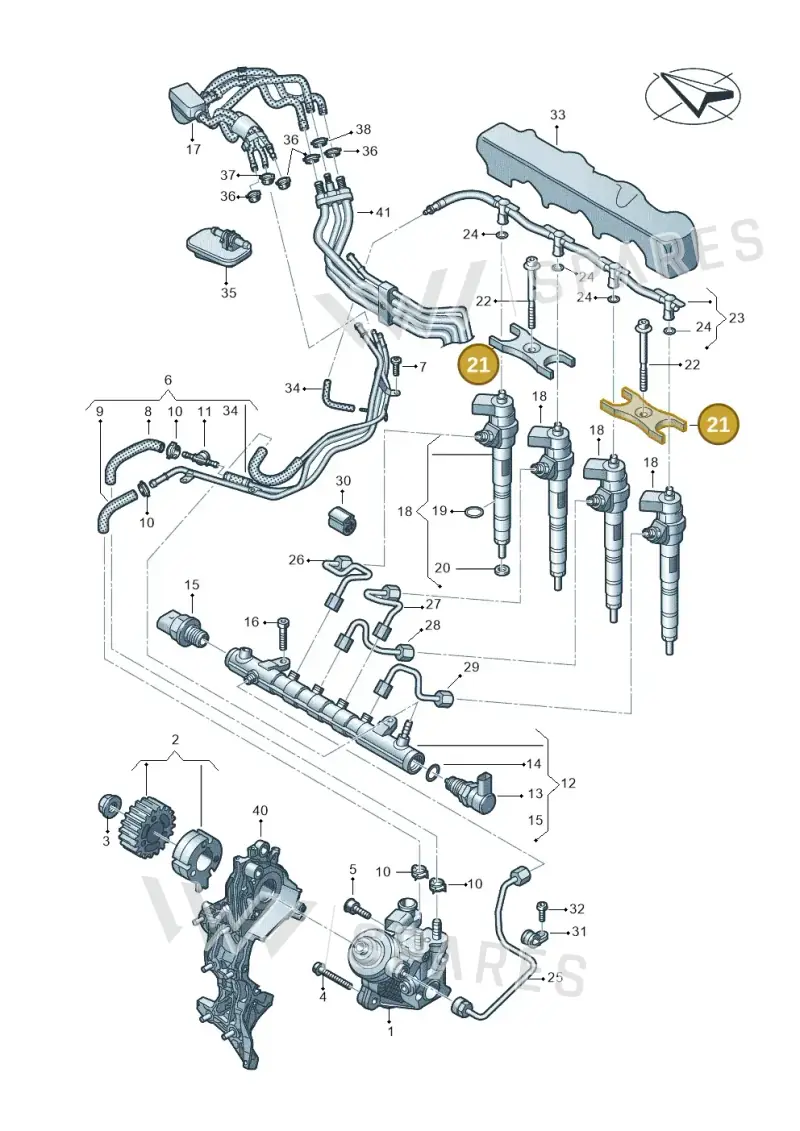 04L130216 — Audi A5 Limo 2.0 (2024-) diagram 430130650, position 21