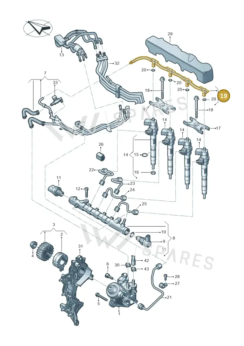 04L130235P — Audi A6 2.0 (2018-) diagram 430130600, position 19