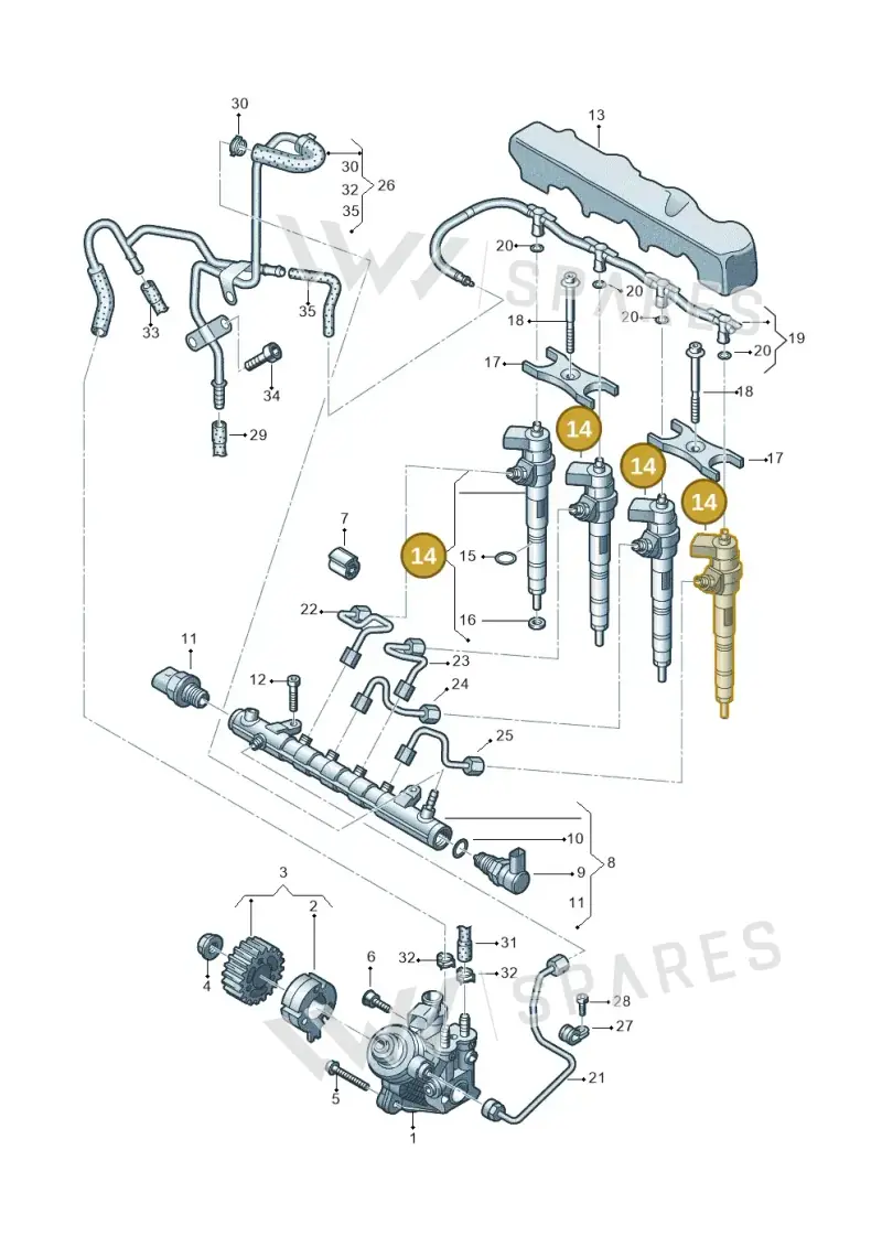 04L130277AA — Audi Q2 2.0 TDI (2016-2018) diagram 597130040, position 14