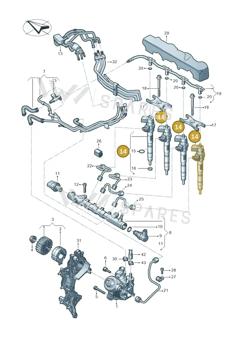 04L130277AB — Audi A6 2.0 (2018-) diagram 430130600, position 14