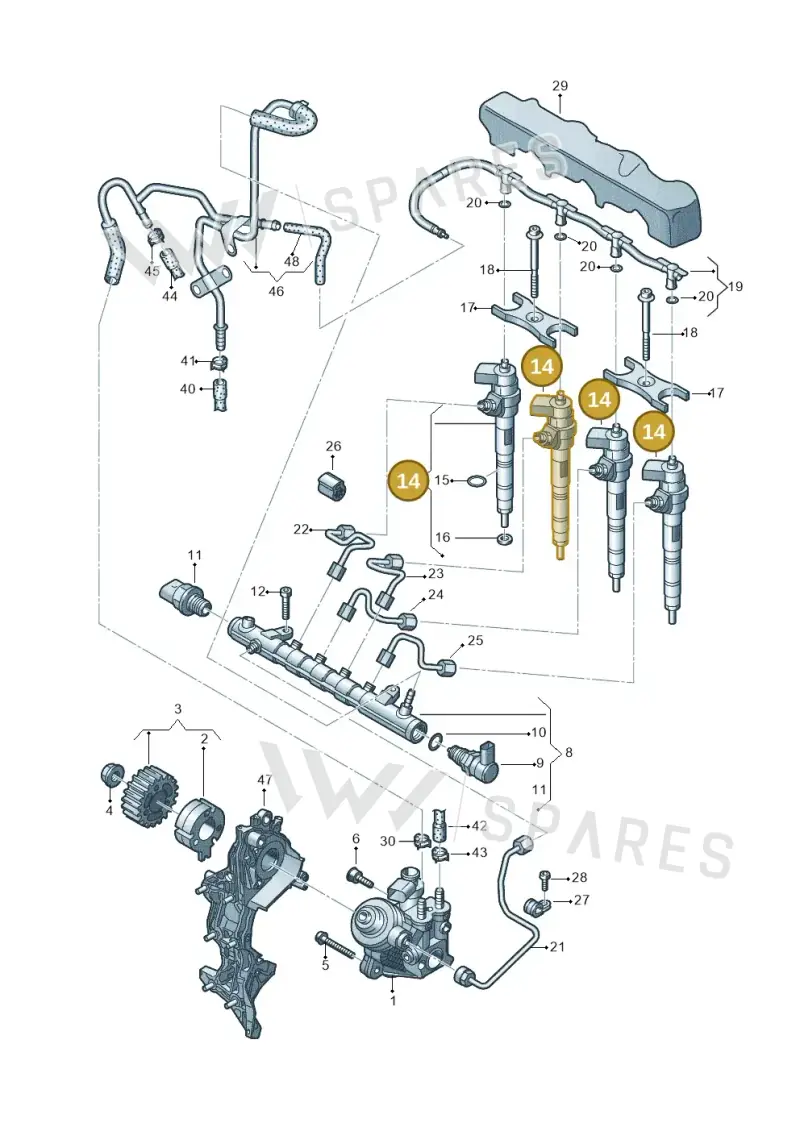 04L130277AD — Audi A3 Sportback (2016-2020) diagram 745130400, position 14