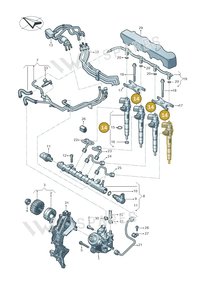 04L130277AF — Audi A6 2.0 (2018-) diagram 430130600, position 14