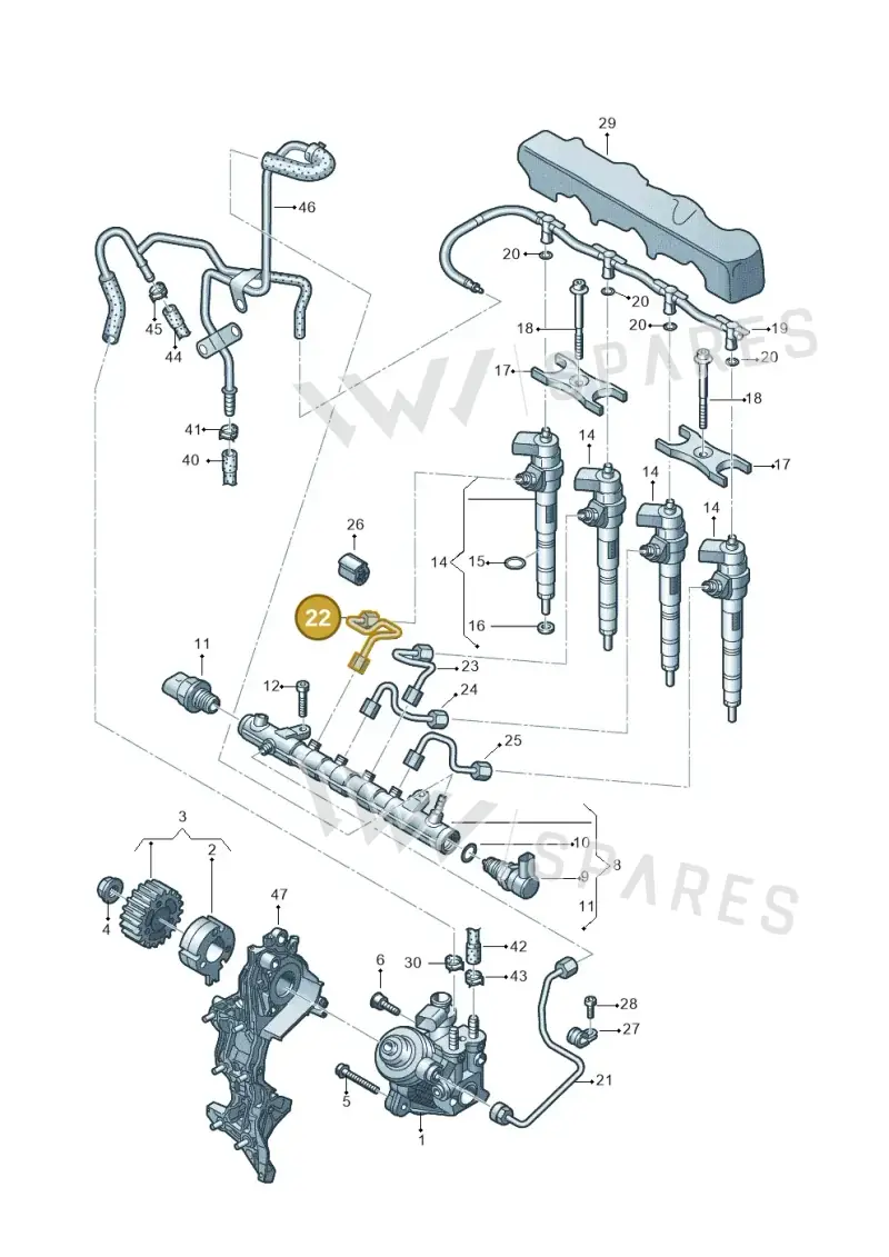 04L130301E — Audi Q2 2.0 TDI (2016-2018) diagram 803130300, position 22