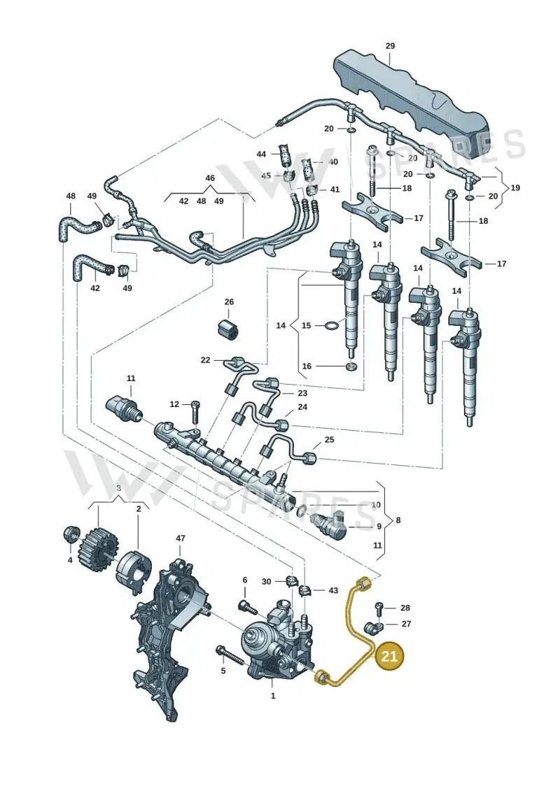 04L130321 — Audi A6 qu. 3.0 tdi (2014-2018) diagram 745130401, position 21