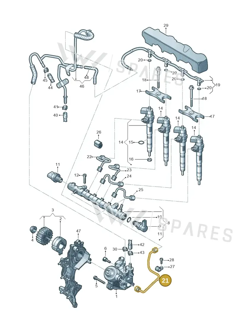 04L130321E — Audi A3 Sportback (2016-2020) diagram 745130400, position 21