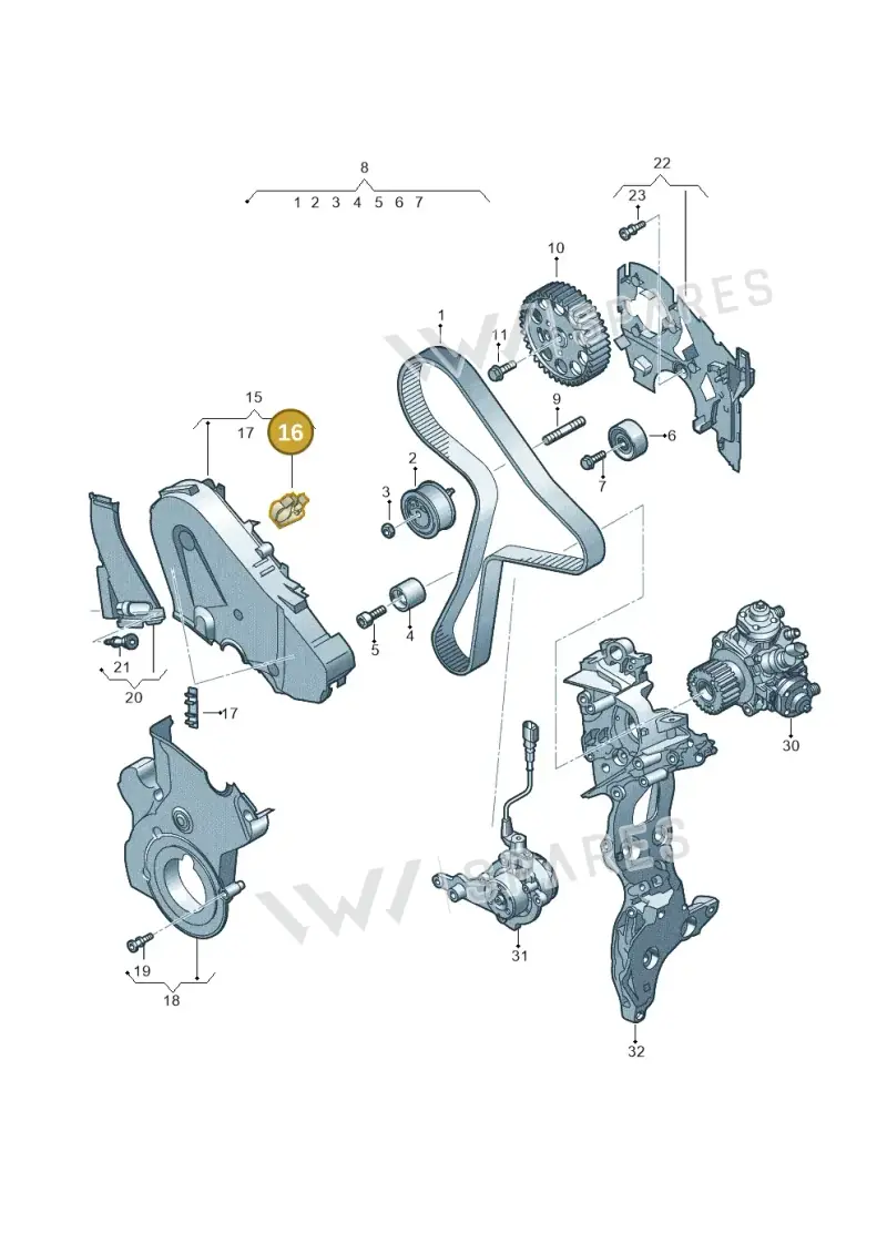 04L130346 — Audi A5 Limo 2.0 (2024-) diagram 8wk109800, position 16
