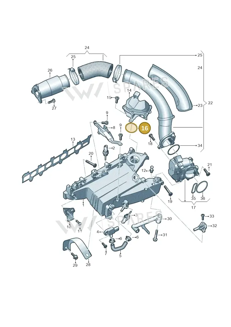 04L131547M — Audi A5 Limo 2.0 (2024-) diagram 430129050, position 16
