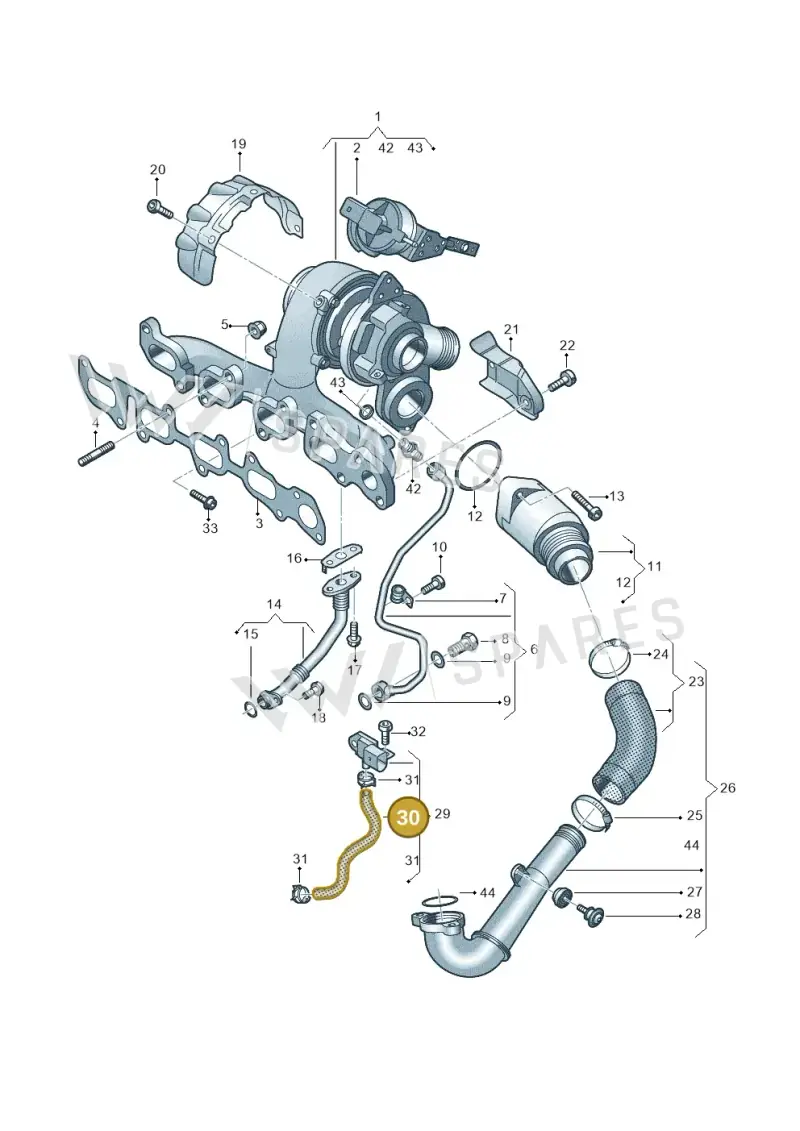 04L131850A — Audi A6 2.0 (2018-) diagram 884145520, position 30