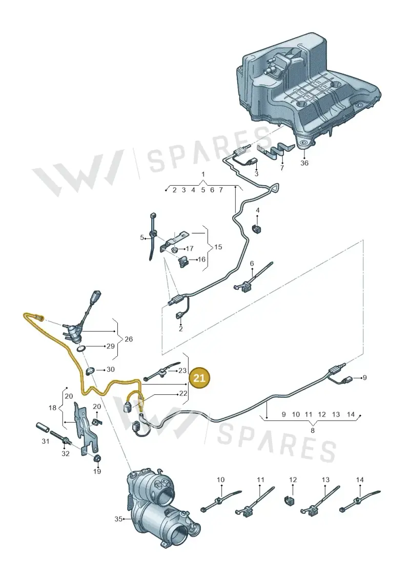 04L131960B — Audi A4 2.0 (2015-2019) diagram 849201550, position 21