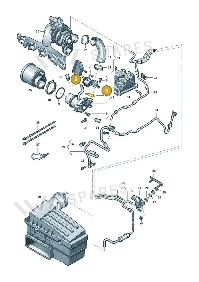 04L971461AP — Audi Q3 quattro (2018-2019) diagram 746131401, position 3