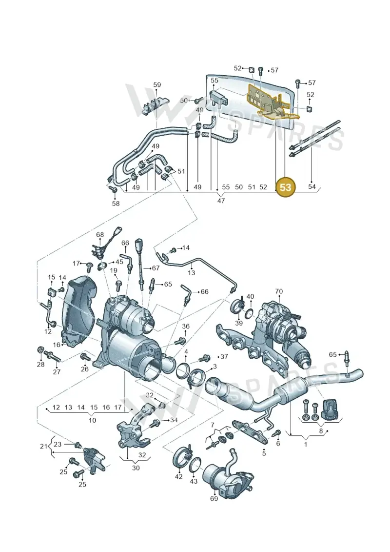 04L971461AQ — Audi Q3 quattro (2018-2019) diagram 597253650, position 53