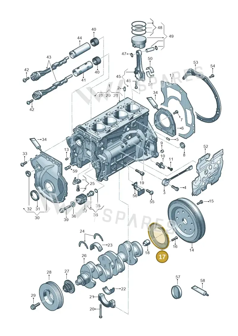 050105189K — Audi A3 Sportback (2019-2021) diagram 596103014, position 17