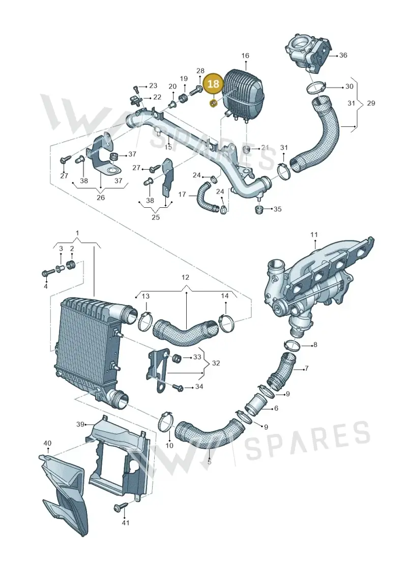 050129669 — Audi A8L qu. 3.0 TDI (2013-2018) diagram 696145420, position 18