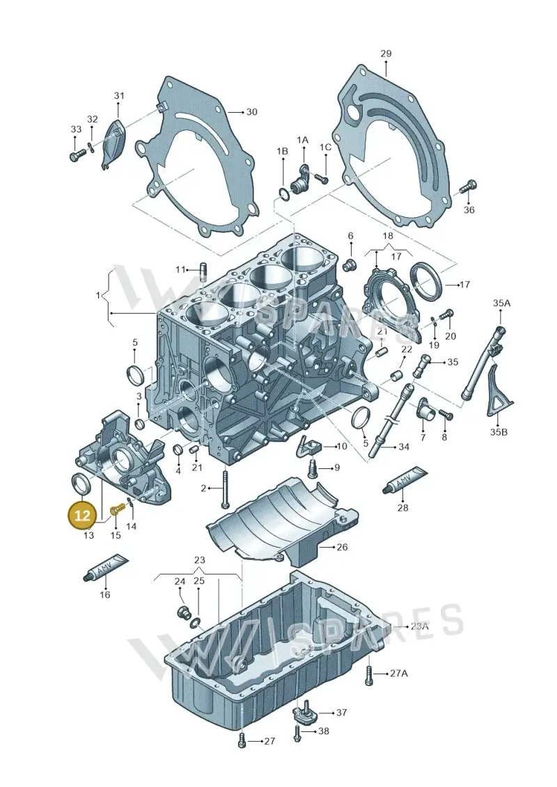 054115147B — Audi A4/S4 Cabrio./qu. 07> (2006-) diagram 194103050, position 12