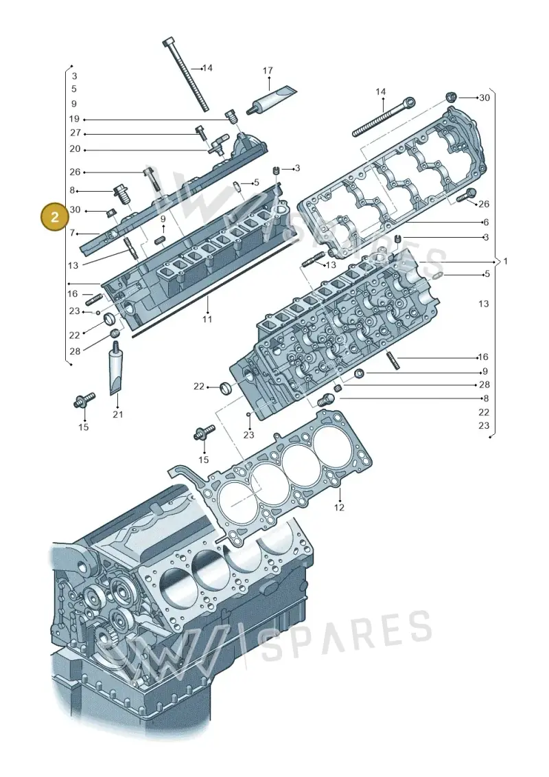 057103064BS — Audi Q7 qu. 3.0 TDI (2009-2015) diagram 291103500, position 2