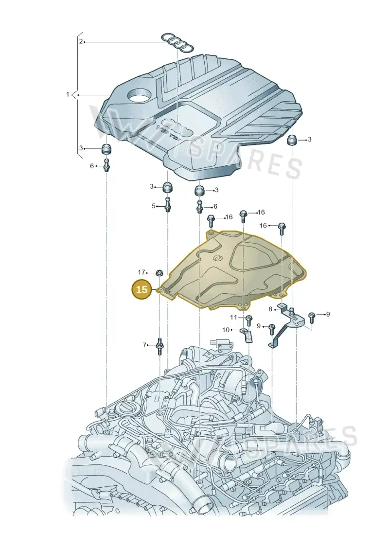 057103097B — Audi A8L (2017-2022) diagram 838103810, position 15