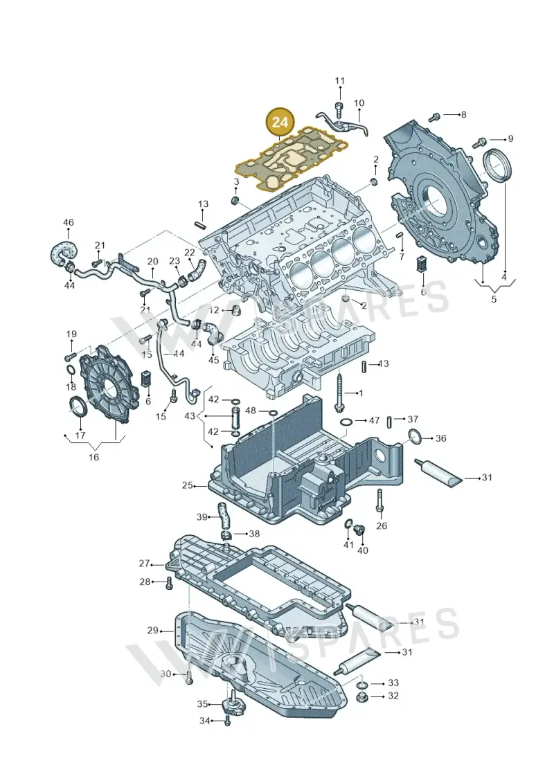 057103121M — Audi A8/S8/qu. lang    08> (2007-) diagram 291103060, position 24