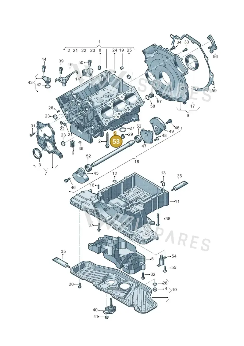 057103139 — Audi Q7 qu. 3.0 TDI (2009-2015) diagram 620103330, position 53