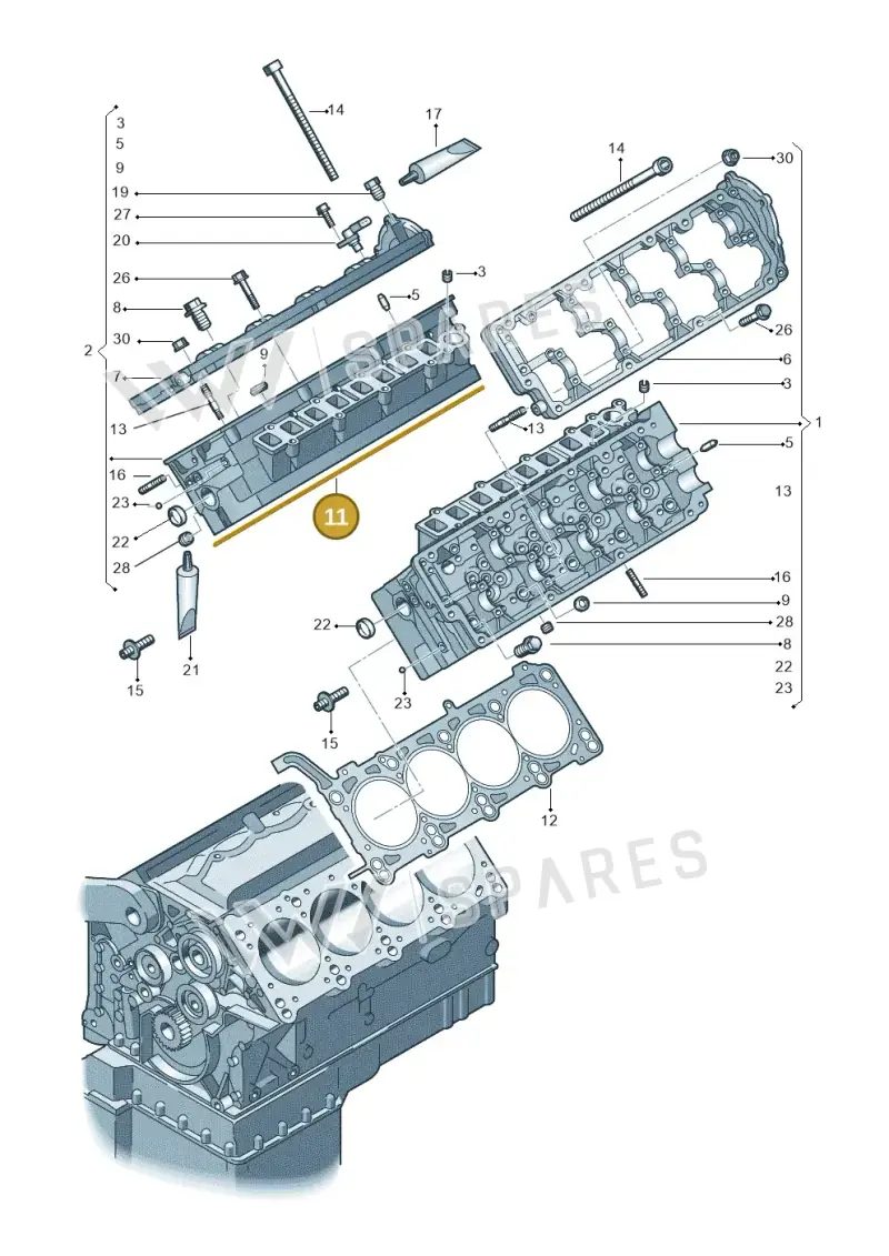 057103383HF — Audi Q7 qu. 3.0 TDI (2009-2015) diagram 291103500, position 11