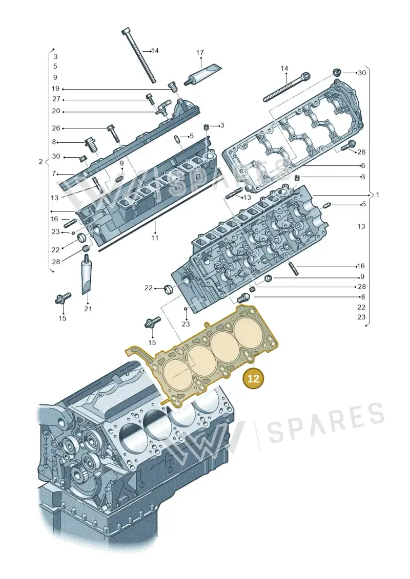 057103383HJ — Audi Q7 qu. 3.0 TDI (2009-2015) diagram 291103500, position 12