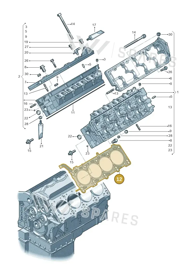 057103383HK — Audi Q7 qu. 3.0 TDI (2009-2015) diagram 291103500, position 12