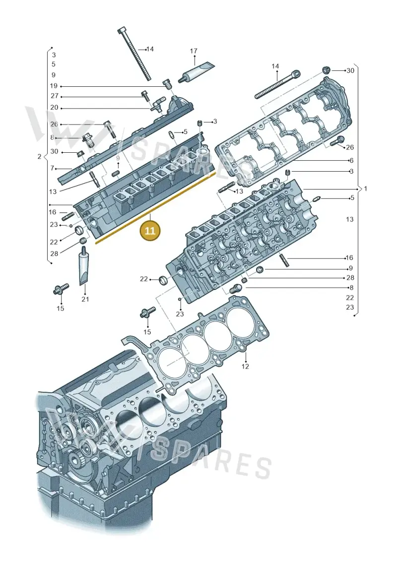 057103383JC — Audi A8L qu. 3.0 TDI (2013-2018) diagram 291103500, position 11
