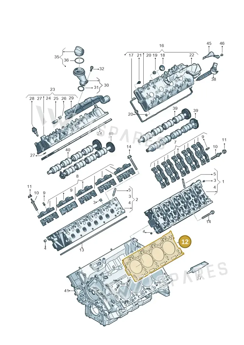 057103383MH — Audi A8L (2017-2022) diagram 838103650, position 12