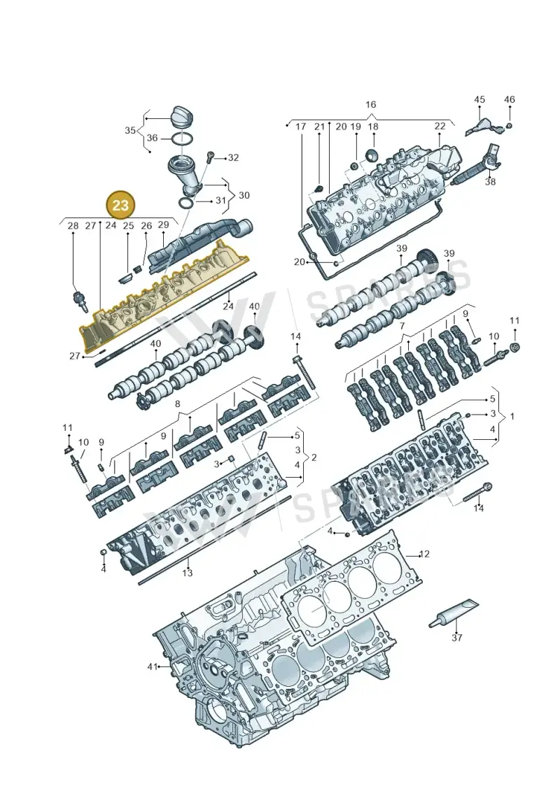 057103470AG — Audi A8L (2017-2022) diagram 838103650, position 23
