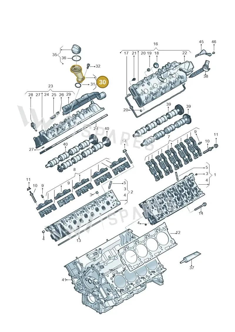 057103482J — Audi A8L (2017-2022) diagram 838103650, position 30