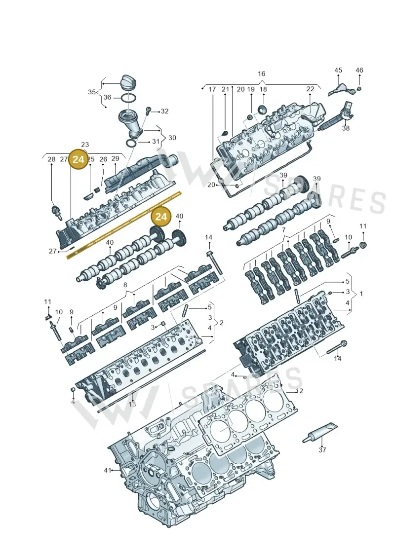 057103484D — Audi A8L (2017-2022) diagram 838103650, position 24