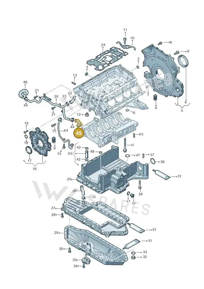 057103493G — Audi A8/S8/qu. lang    08> (2007-) diagram 291103060, position 45