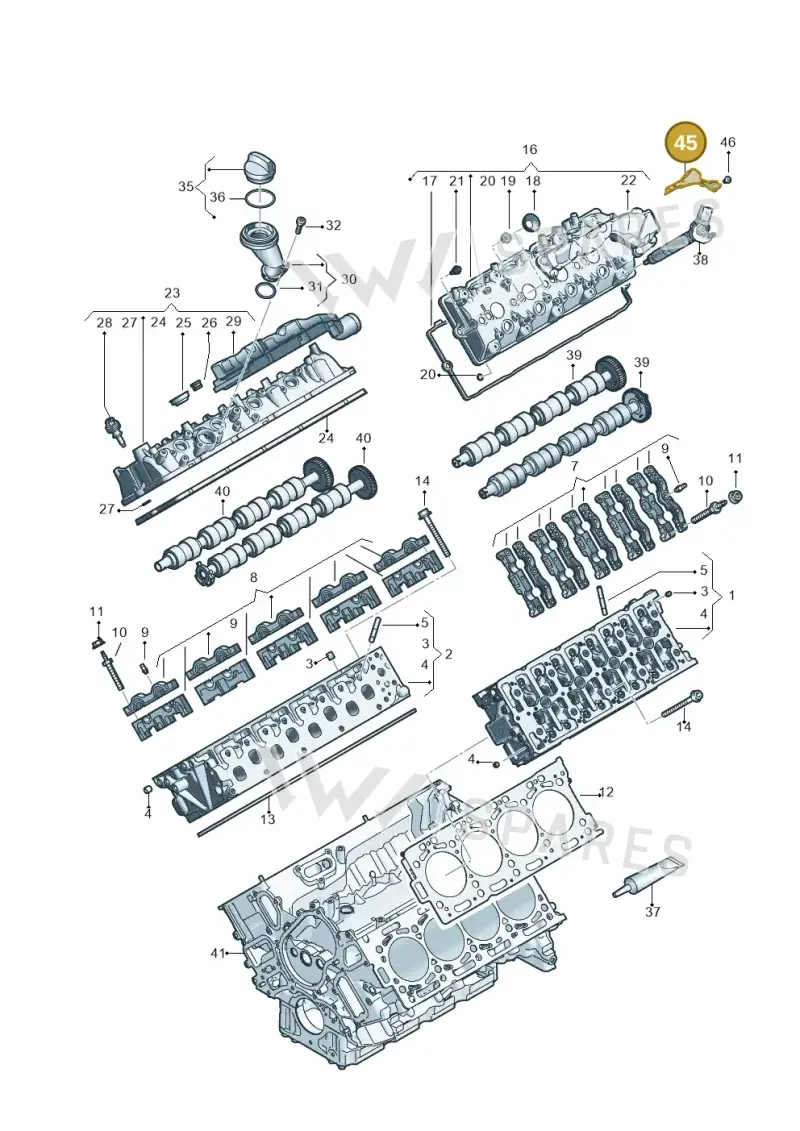 057103555F — Audi A8L (2017-2022) diagram 838103650, position 45