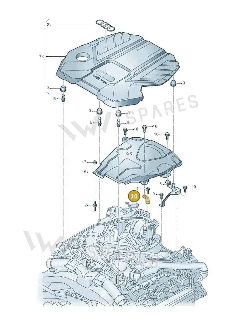 057103585A — Audi A8L (2017-2022) diagram 838103810, position 10
