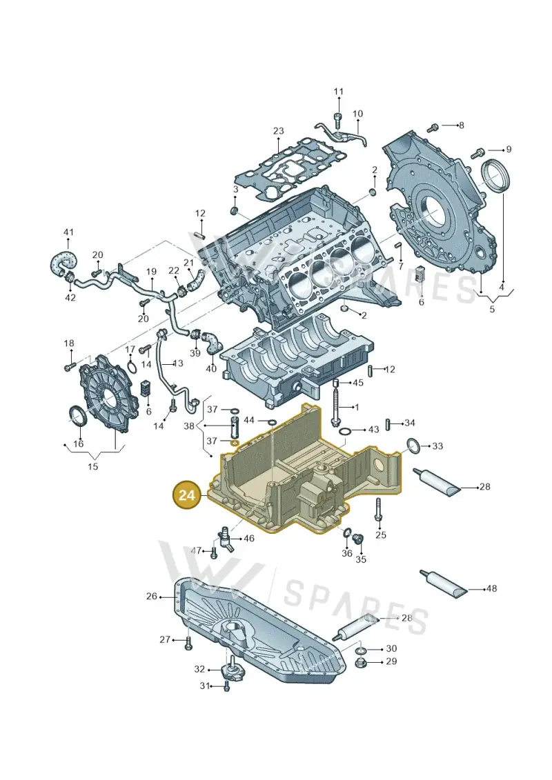 057103601S — Audi A8L qu. 3.0 TDI (2009-2014) diagram 675103800, position 24