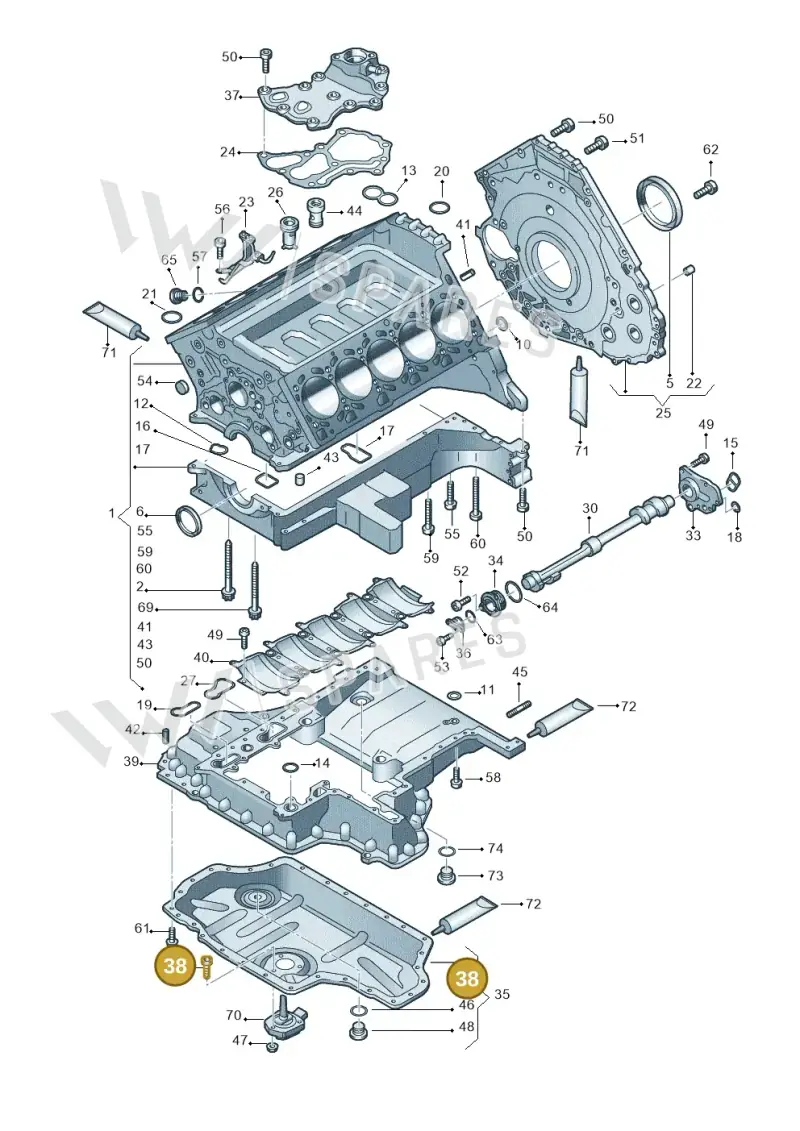 057103665 — Audi A6 2.7 TDI (2008-2011) diagram 448103360, position 38