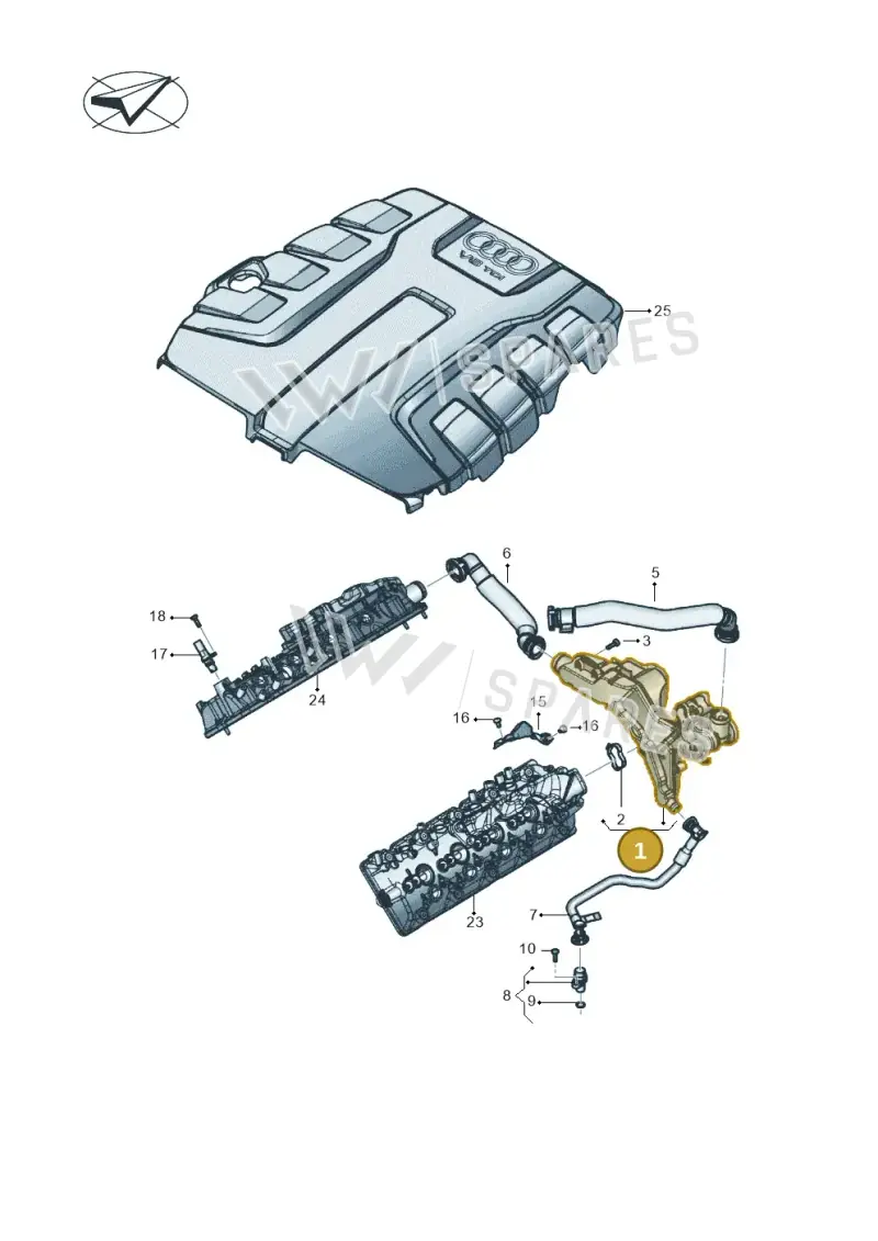 057103772F — Audi A8L (2017-2022) diagram 838103850, position 1