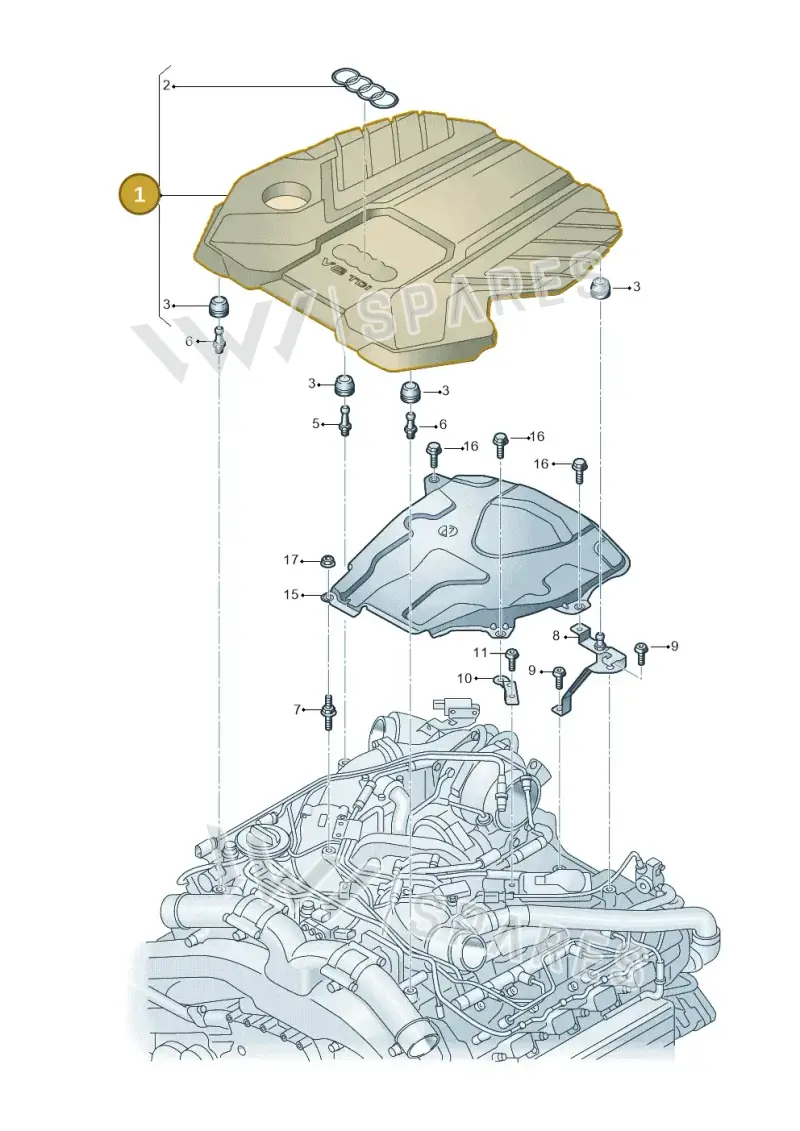 057103925J — Audi A8L (2017-2022) diagram 838103810, position 1