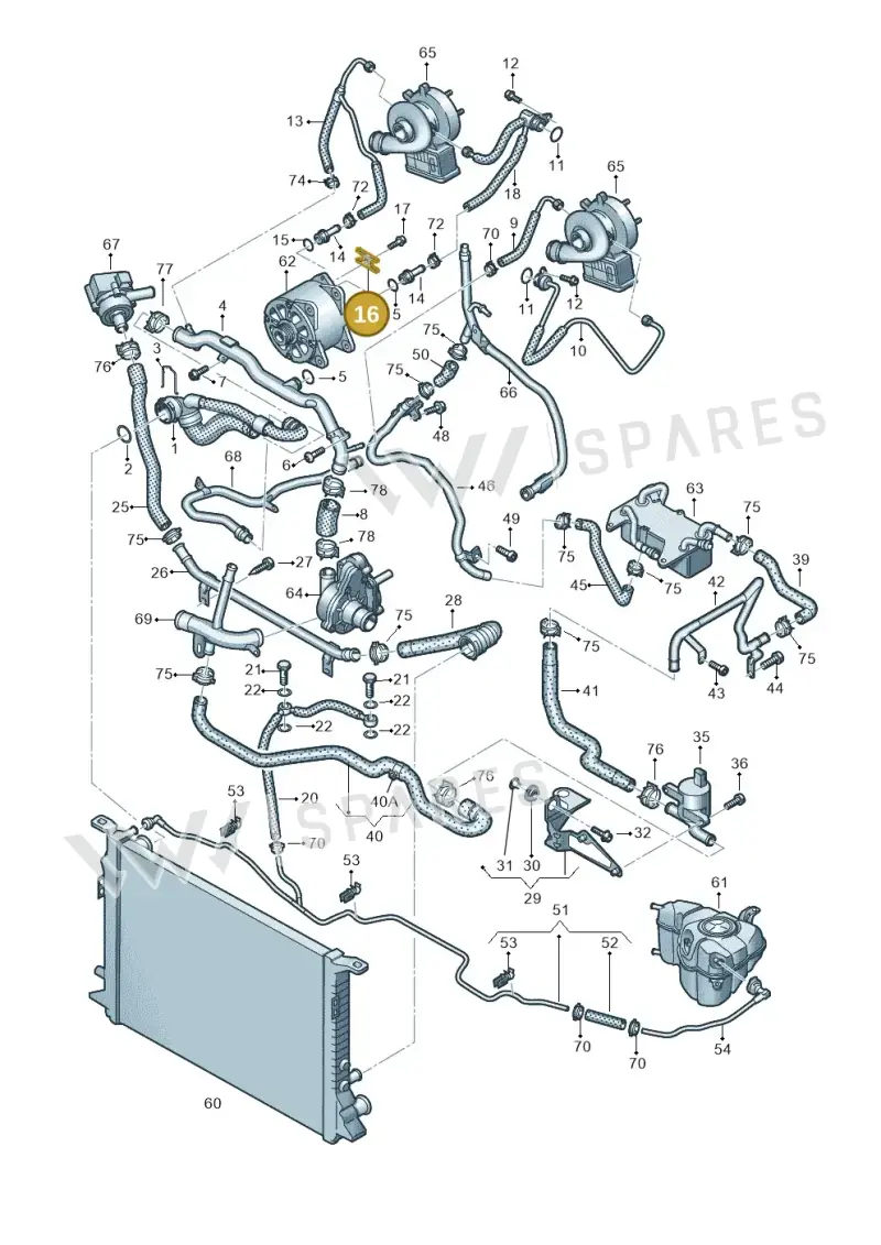 057121077 — Audi A8L qu. 3.0 TDI (2013-2018) diagram 771121180, position 16