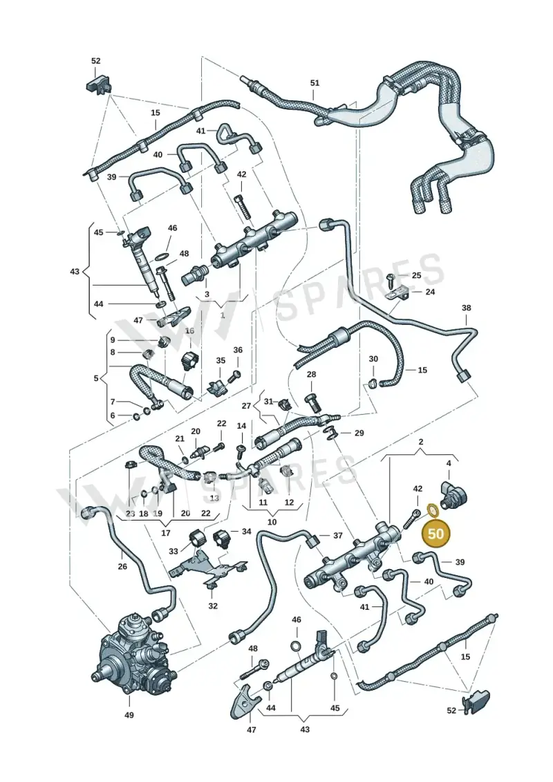 057130119A — Audi Q8 Quattro 3,0 (2018-) diagram 738130901, position 50
