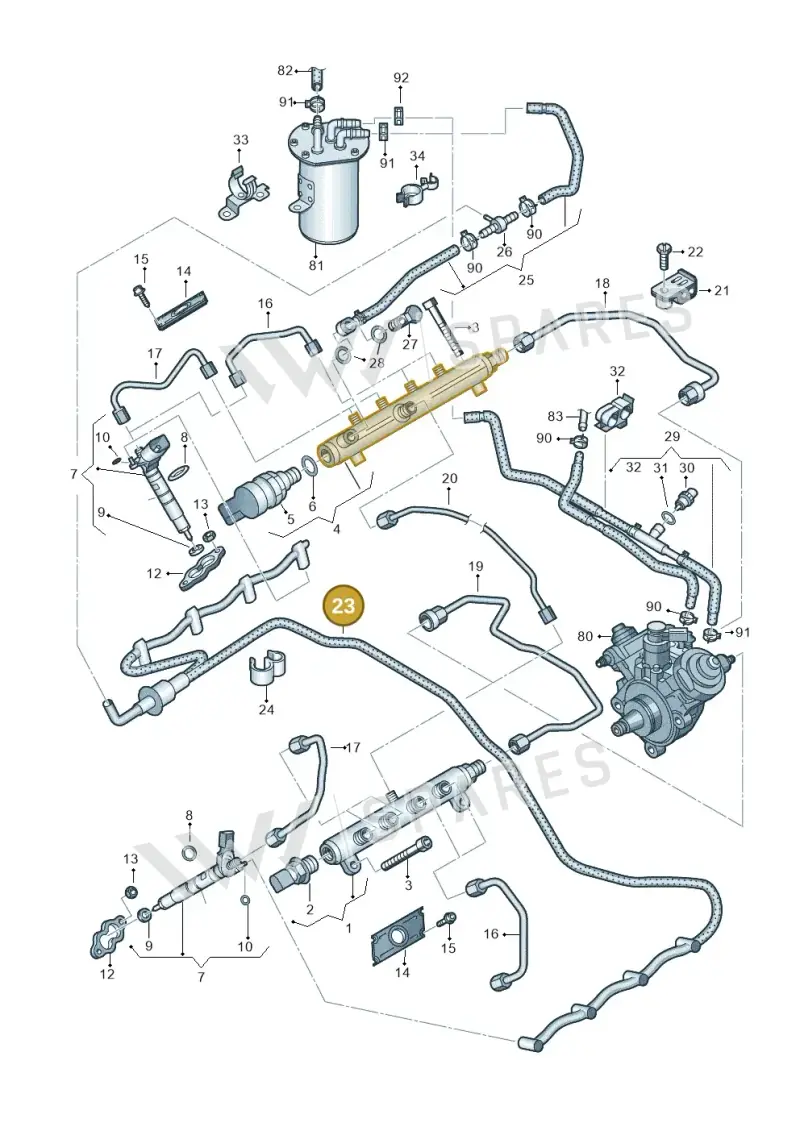 057130218P — Audi A8L qu. 3.0 TDI (2013-2018) diagram 693130620, position 23