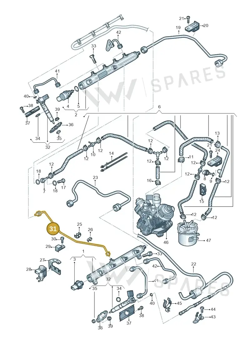 057130309AM — Audi Q7 qu. 3.0 TDI (2009-2015) diagram 675130850, position 31